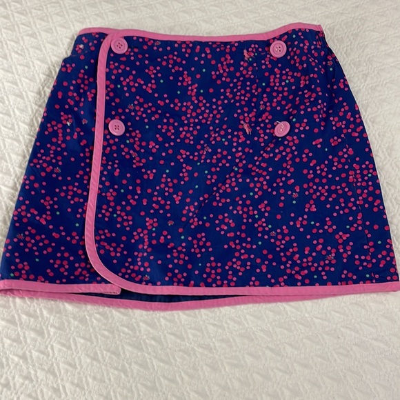 Lilly Pulitzer girls 10 reversible skirt polka dot & elephants navy pink rare - Picture 2 of 5